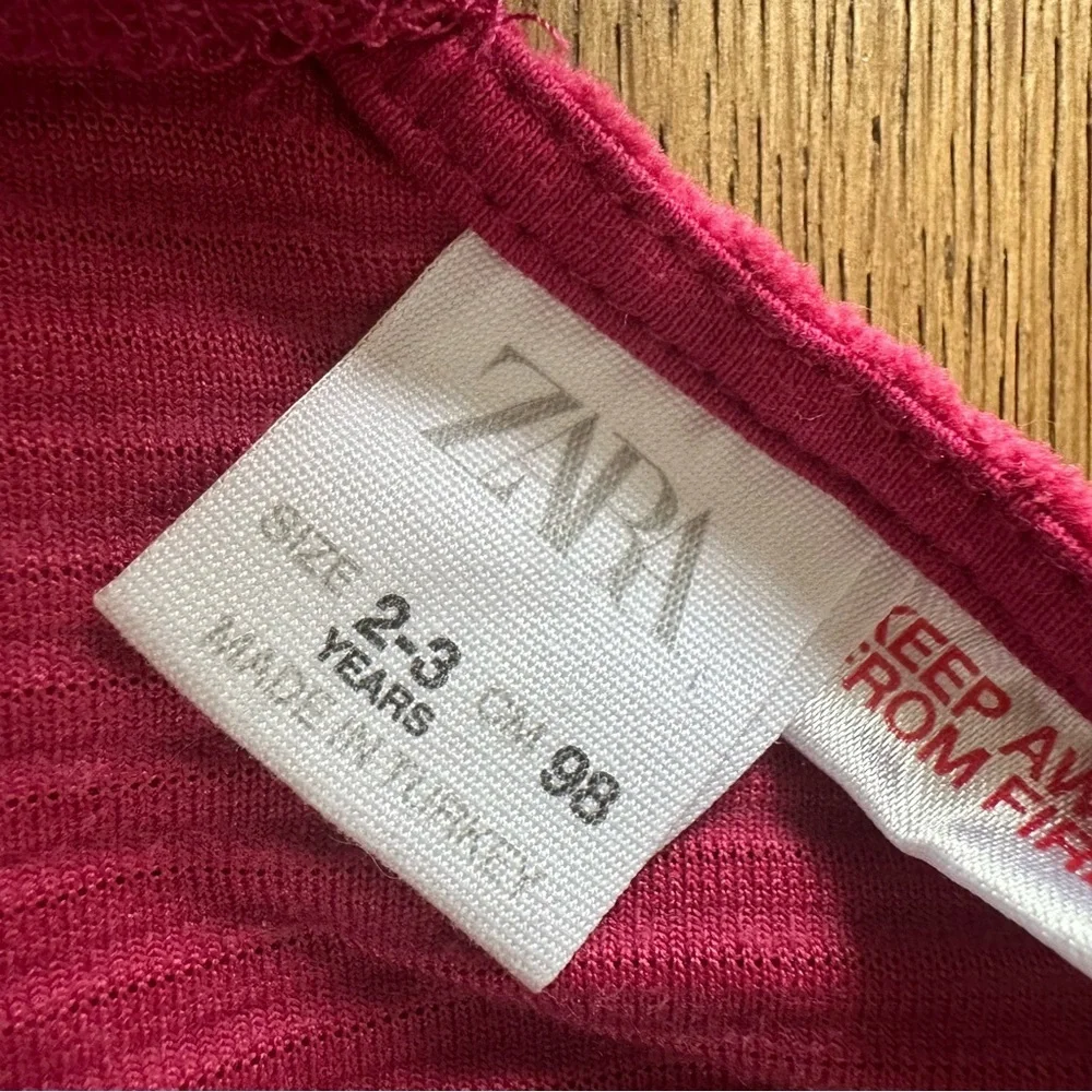 Zara Girls RUFFLED CORDUROY Jumpsuit 2-3 Years Pink